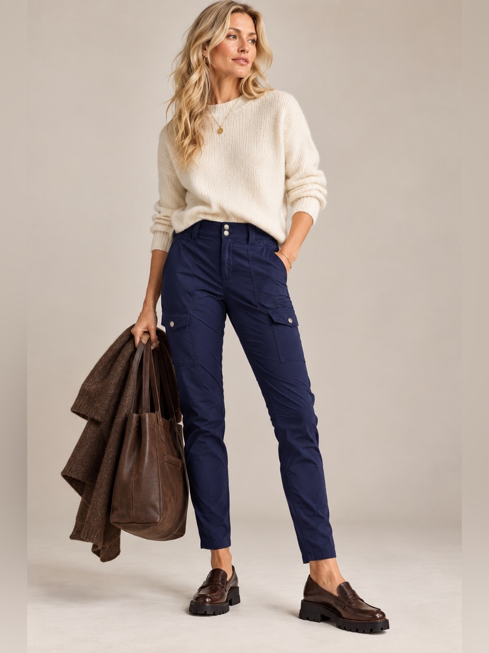 Anatomie Kate Skinny Cargo Pant Navy Blue Size Small